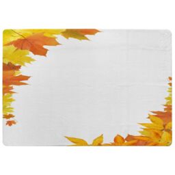 Benjamin Tate Design Yellow Autumn Border Designer Rug in Natural - Size: Large - thumbnail 1