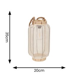 ValueLights Natural Mesh Fabric Solar Powered Outdoor Lantern Garden Light - thumbnail 4