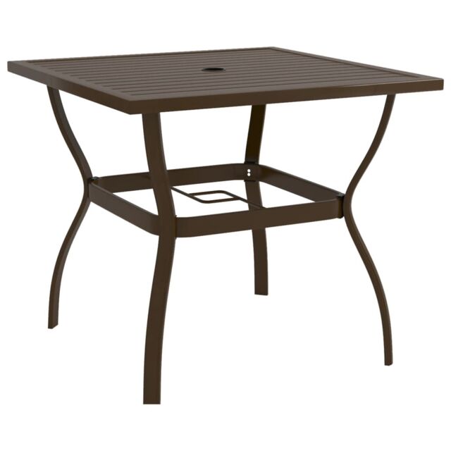 Berkfield Home Garden Table Brown 81.5x81.5x72 cm Steel - image 1