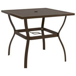 Berkfield Home Garden Table Brown 81.5x81.5x72 cm Steel - thumbnail 1