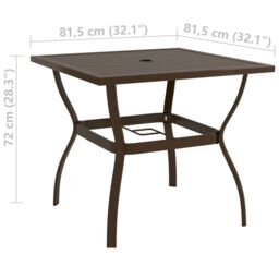 Berkfield Home Garden Table Brown 81.5x81.5x72 cm Steel - thumbnail 5