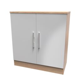 Ready Assembled 2 U Trent 2 Door Cabinet (Ready Assembled) in Grey - thumbnail 3