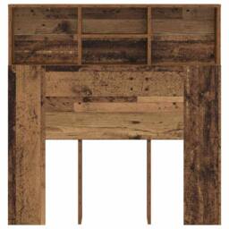 Berkfield Home Headboard Cabinet Old wood 100 x 19 x 103.5 cm Engineered wood in Brown - thumbnail 5