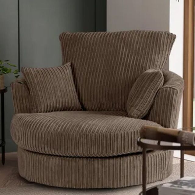 SquareBoxx Lennox Swivel Chair in Light Brown - image 1