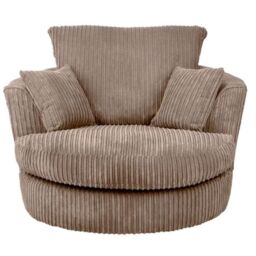 SquareBoxx Lennox Swivel Chair in Light Brown - thumbnail 2