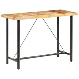 Berkfield Home Beautiful Bar Table 150x70x107 cm Rough Mango Wood in Brown - Size: 150 x 70 x 107 cm - thumbnail 8