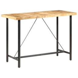 Berkfield Home Beautiful Bar Table 150x70x107 cm Rough Mango Wood in Brown - Size: 150 x 70 x 107 cm - thumbnail 9