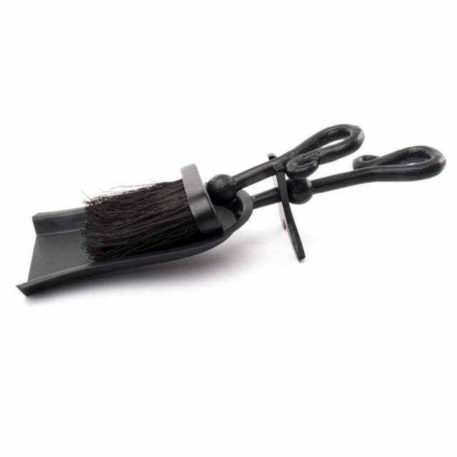 Lemon Pavilion Furniture and Decor Crook Handled Hearth Tidy - Metal - L13 x W38 x H9 cm - Black