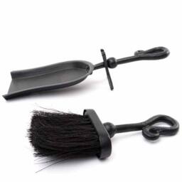 Lemon Pavilion Furniture and Decor Crook Handled Hearth Tidy - Metal - L13 x W38 x H9 cm - Black - thumbnail 3