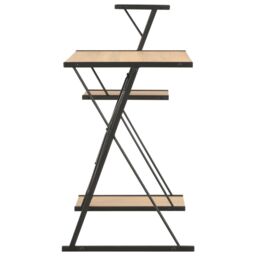Berkfield Home Desk with Shelf Black & Oak 116x50x93 cm - Size: 116 x 50 x 93 cm - thumbnail 3