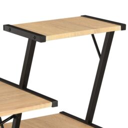 Berkfield Home Desk with Shelf Black & Oak 116x50x93 cm - Size: 116 x 50 x 93 cm - thumbnail 5