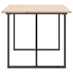 Berkfield Home Dining Table O-Frame 180x90x75 cm Solid Wood Pine & Steel in Brown - Size: 180 x 90 x 75 cm - thumbnail 5