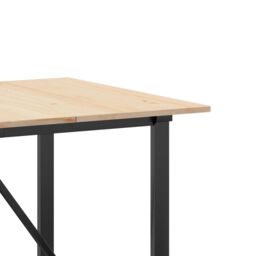 Berkfield Home Dining Table O-Frame 180x90x75 cm Solid Wood Pine & Steel in Brown - Size: 180 x 90 x 75 cm - thumbnail 7