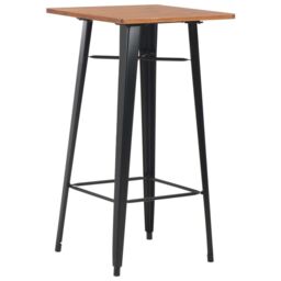 Berkfield Home Bar Table Black 60x60x108 cm Solid Pine Wood Steel - Size: 60 x 60 x 108 cm - thumbnail 1
