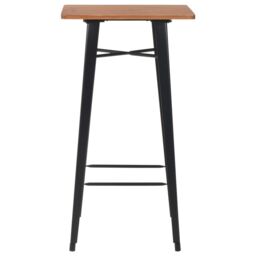 Berkfield Home Bar Table Black 60x60x108 cm Solid Pine Wood Steel - Size: 60 x 60 x 108 cm - thumbnail 2