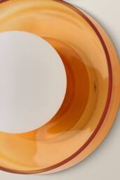 ValueLights Newbury Glass Plate with Globe Shade IP44 Bathroom Wall Light in Amber - thumbnail 4