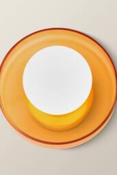ValueLights Newbury Glass Plate with Globe Shade IP44 Bathroom Wall Light in Amber - thumbnail 5