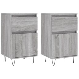 Berkfield Home Sideboards 2 pcs Grey Sonoma 40x35x70 cm Engineered Wood - Size: 40 x 35 x 70 cm - thumbnail 2