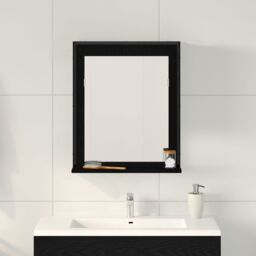 Berkfield Home Bathroom Mirror Black Oak 50x12x60 cm Engineered Wood - Size: 50 x 12 x 60 cm - thumbnail 4