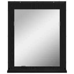 Berkfield Home Bathroom Mirror Black Oak 50x12x60 cm Engineered Wood - Size: 50 x 12 x 60 cm - thumbnail 5