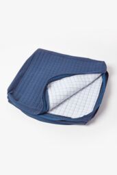 Homescapes Quilted Cotton 3 Seater Orthopaedic Booster Cushion Cover in Navy - thumbnail 3