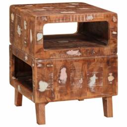 Berkfield Home Stylish End Tables Multicolour 40 x 40 x 49 cm Solid reclaimed wood - thumbnail 3