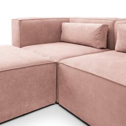Abakus Direct Doris Corner Sofa in Pink Cord Chenille - thumbnail 6