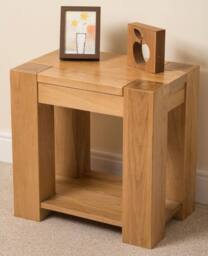 Thats Furniture Kuba Solid Oak Lamp Table for Living Room in Light Oak - thumbnail 3
