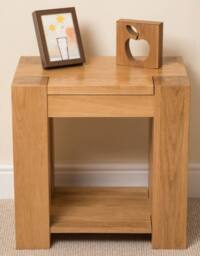Thats Furniture Kuba Solid Oak Lamp Table for Living Room in Light Oak - thumbnail 2