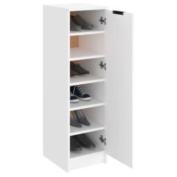 Berkfield Home Shoe Cabinet White 30x35x100 cm Engineered Wood - Size: 30 x 35 x 100 cm - thumbnail 4