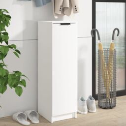 Berkfield Home Shoe Cabinet White 30x35x100 cm Engineered Wood - Size: 30 x 35 x 100 cm