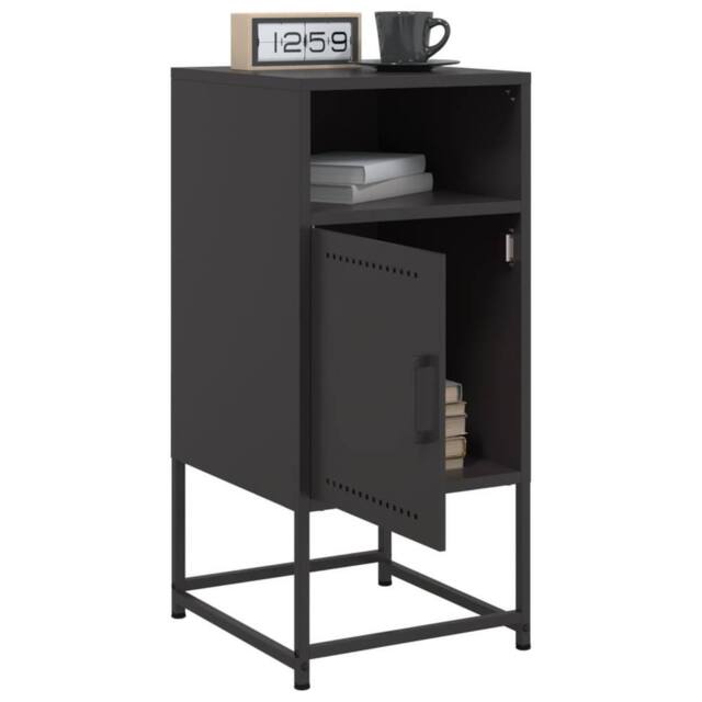 Berkfield Home Durable Bedside Cabinets 2 pcs Black 36x39x78 cm Steel - Size: 36 x 39 x 78 cm - image 1