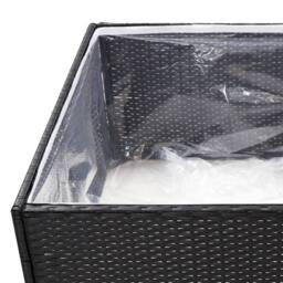 Berkfield Home Beautiful Garden Planter Black 80x80x40 cm Poly Rattan - Size: 80 x 80 x 40 cm - thumbnail 5