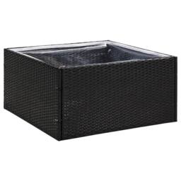 Berkfield Home Beautiful Garden Planter Black 80x80x40 cm Poly Rattan - Size: 80 x 80 x 40 cm - thumbnail 3