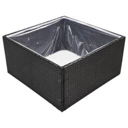 Berkfield Home Beautiful Garden Planter Black 80x80x40 cm Poly Rattan - Size: 80 x 80 x 40 cm - thumbnail 1