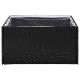 Berkfield Home Beautiful Garden Planter Black 80x80x40 cm Poly Rattan - Size: 80 x 80 x 40 cm - thumbnail 4