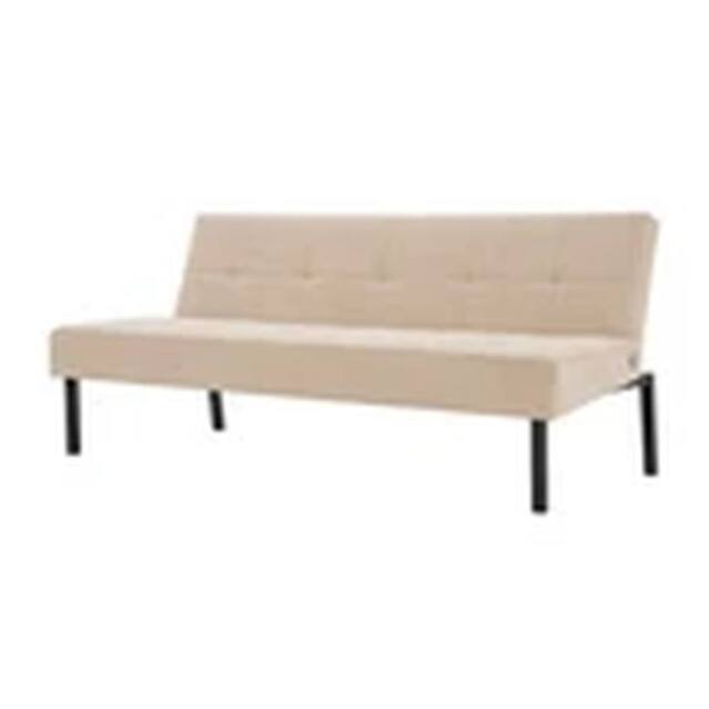EONLION 3 Seater Click-Clack Soft Polyester Fabric Sofa Bed Beige - image 1