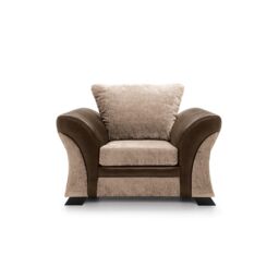 Abakus Direct Farrow Crushed Chenille Armchair in Brown & Beige - thumbnail 2