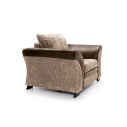 Abakus Direct Farrow Crushed Chenille Armchair in Brown & Beige - thumbnail 4
