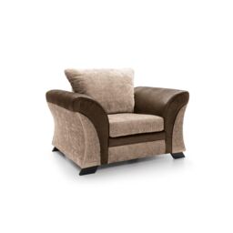 Abakus Direct Farrow Crushed Chenille Armchair in Brown & Beige - thumbnail 3