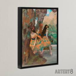 "Artery8 Young Ballet Dancers On Stage Degas Black Framed Canvas Wall Art - Size: W12"" x H16""" - thumbnail 2