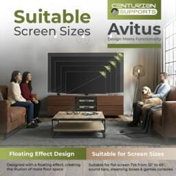 "Centurion Supports AVITUS TV Cabinet for up to 65"" Flat Screen TVs Entertainment TV Unit in Walnut" - thumbnail 2
