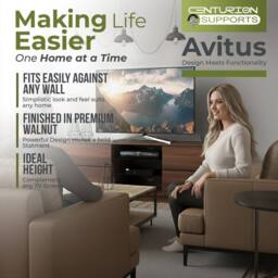 "Centurion Supports AVITUS TV Cabinet for up to 65"" Flat Screen TVs Entertainment TV Unit in Walnut" - thumbnail 5