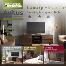 "Centurion Supports AVITUS TV Cabinet for up to 65"" Flat Screen TVs Entertainment TV Unit in Walnut" - thumbnail 3