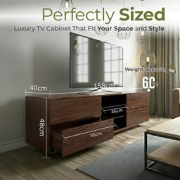 "Centurion Supports AVITUS TV Cabinet for up to 65"" Flat Screen TVs Entertainment TV Unit in Walnut" - thumbnail 9