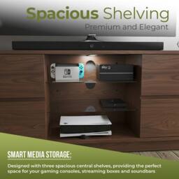 "Centurion Supports AVITUS TV Cabinet for up to 65"" Flat Screen TVs Entertainment TV Unit in Walnut" - thumbnail 8