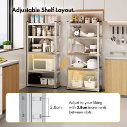 VonHaus Pack of 3 Five Tier 1.5m Garage Shelving Units in Silver - thumbnail 2