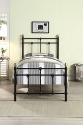 SlumberWorx Bayford Traditional Single Metal Bed Frame with Guest Trundle Bed in Black - thumbnail 2