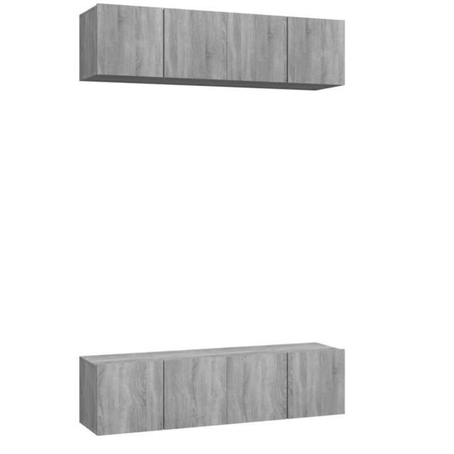 Berkfield Home Wall TV Cabinets 4 pcs Grey Sonoma 60x30x30 cm Engineered Wood - Size: 60 x 30 x 30 cm - image 1