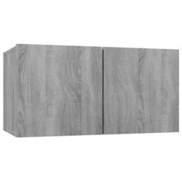 Berkfield Home Wall TV Cabinets 4 pcs Grey Sonoma 60x30x30 cm Engineered Wood - Size: 60 x 30 x 30 cm - thumbnail 5